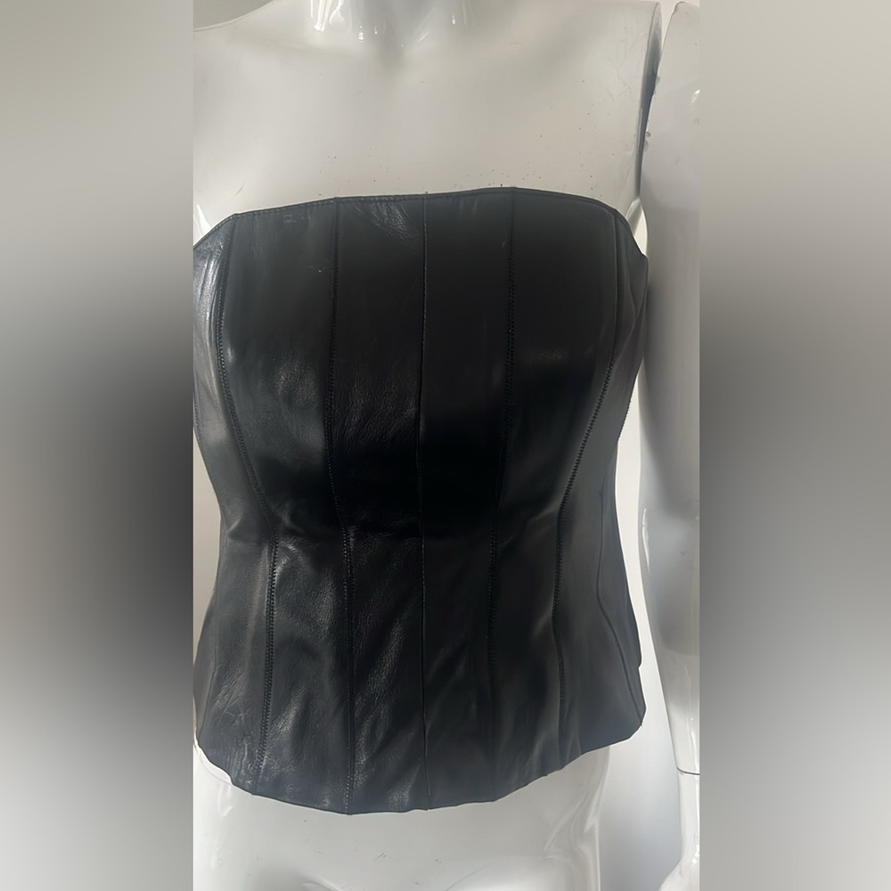 Danier Black Leather Strapless Top